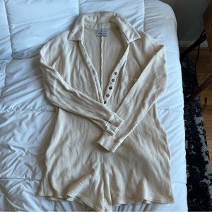 Urban Outfitters Cozy Thermal Long Sleeve Romper